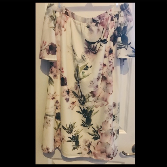 Lulu’s Floral White Off the Shoulder Shift Dress - Picture 3 of 6